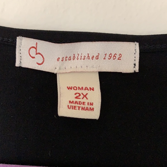 Black V-Neck Sleeveless Blouse with Ruffle Down Front * 2X - Picture 7 of 10